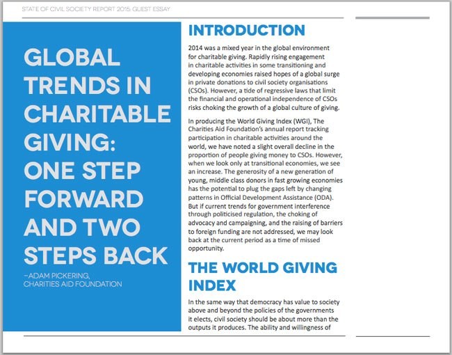 The Philanthropy Programme 2016: Current Trends in Philanthropic Giving